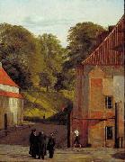 Christen Kobke A View of the Square in the Kastel Looking Towards the Ramparts Germany oil painting artist